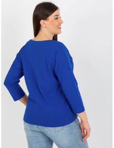 Bluzka plus size z printem i dżetami