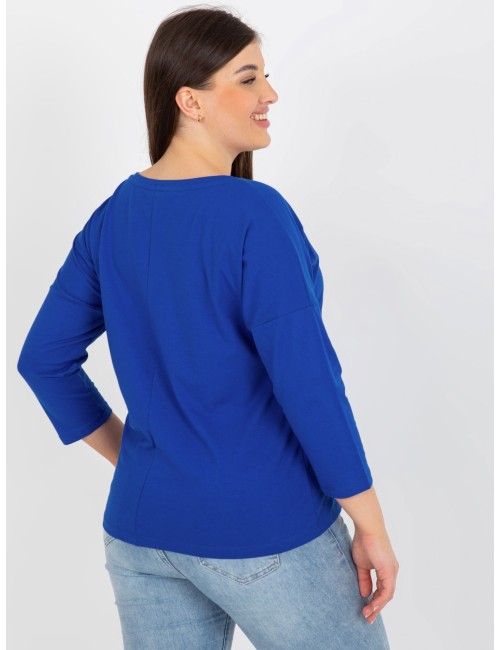 Bluzka plus size z printem i dżetami