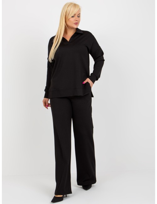 Dwuczęściowy komplet plus size w prążek