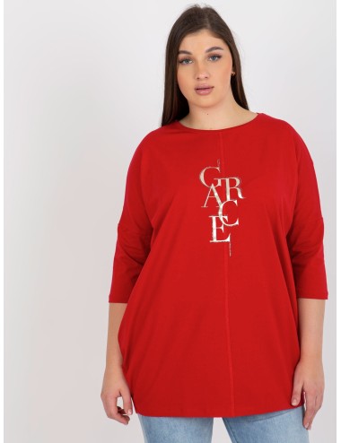Dłuższa bluzka plus size z rękawem 3/4