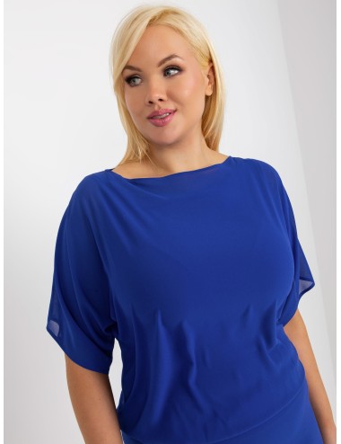 Mini sukienka plus size z gumką w pasie