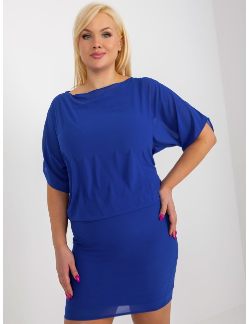 Mini sukienka plus size z gumką w pasie