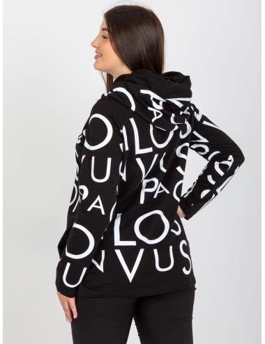 Damska bluza plus size z kapturem i literami