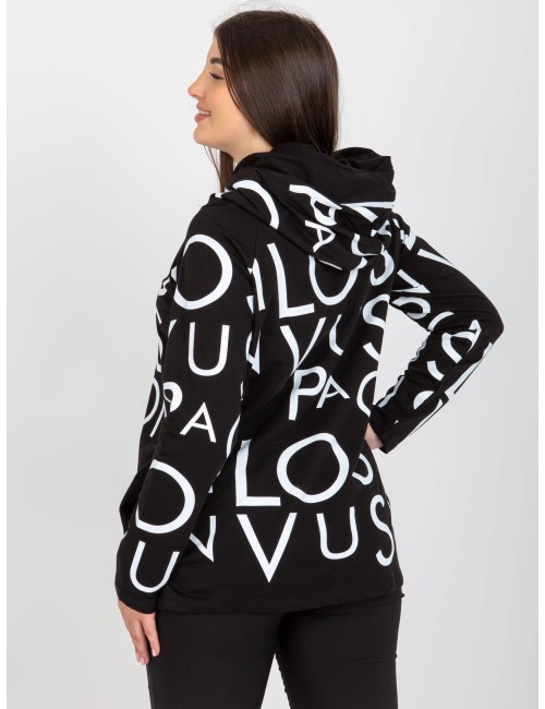 Damska bluza plus size z kapturem i literami