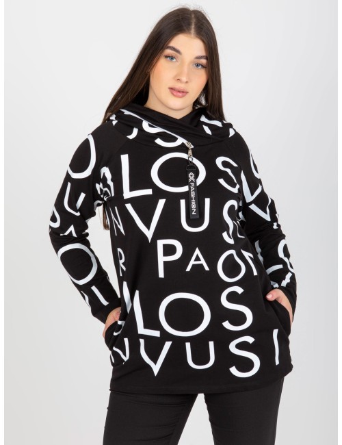 Damska bluza plus size z kapturem i literami