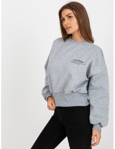 Dresowa bluza bez kaptura z napisem