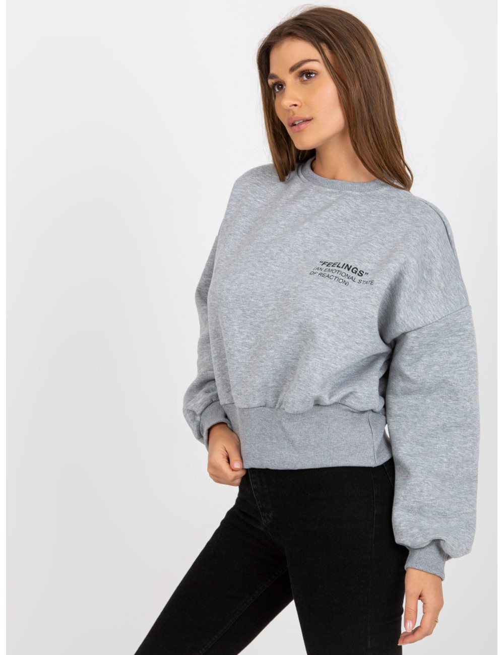 Dresowa bluza bez kaptura z napisem
