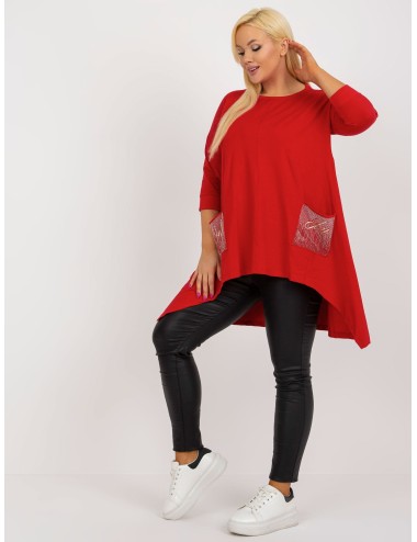 Długa bluzka plus size z rękawem 3/4
