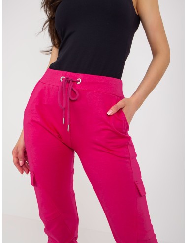 Damskie spodnie dresowe cargo high waist