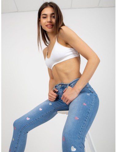 Jeansowe rurki z printem