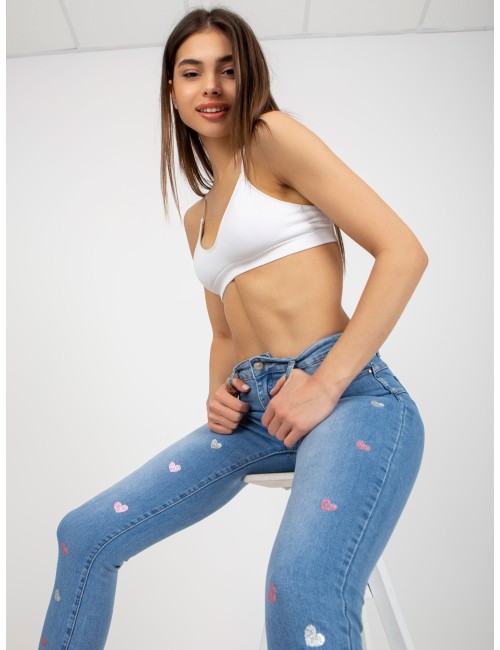 Jeansowe rurki z printem
