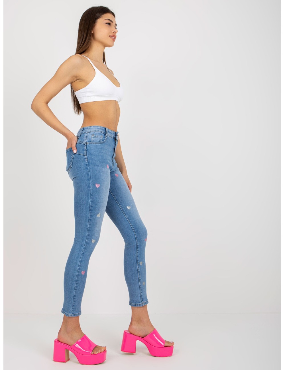 Jeansowe rurki z printem