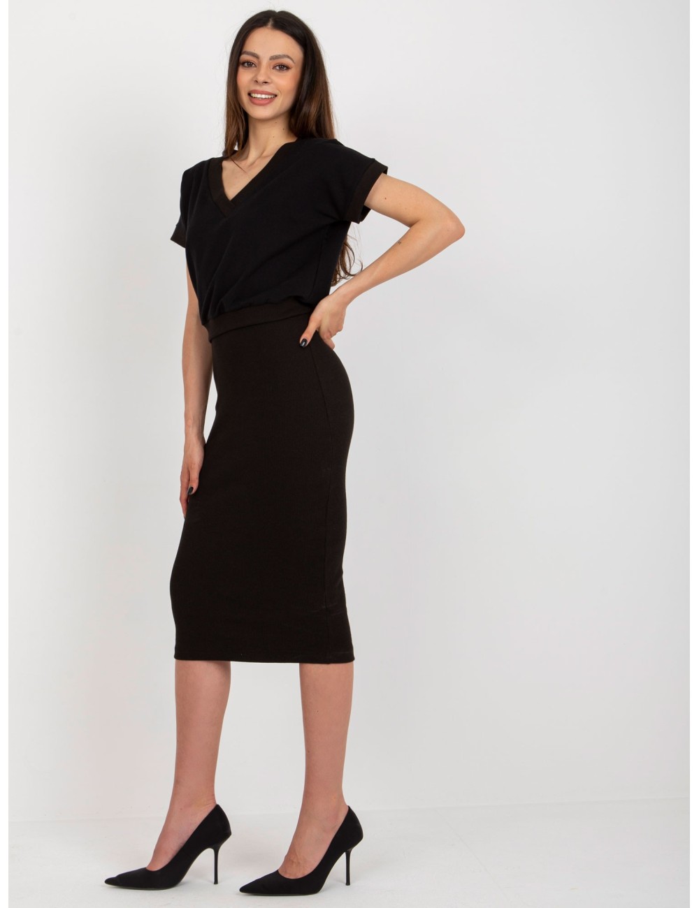 Komplet basic z krótką bluzką RUE PARIS