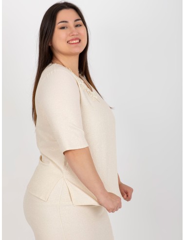 Bluzka plus size z krótkim rękawem