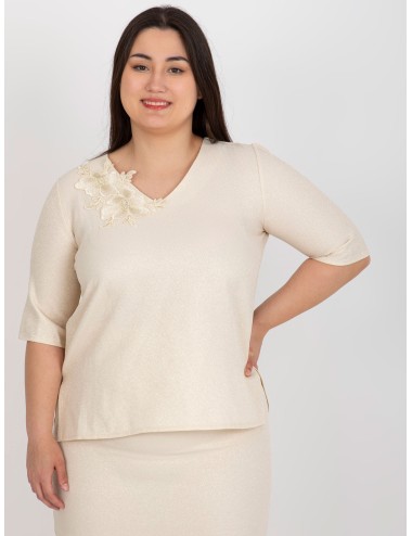 Bluzka plus size z krótkim rękawem