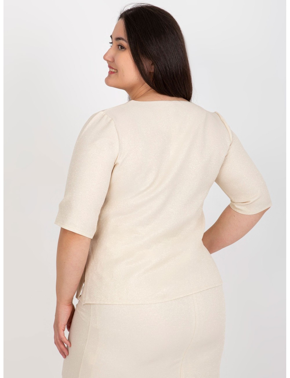Bluzka plus size z krótkim rękawem