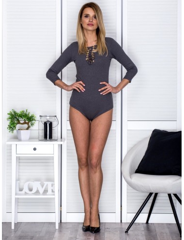 Body damskie lace up szare