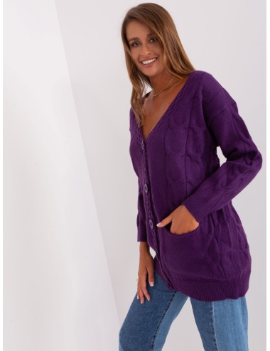 Sweter rozpinany z warkoczami