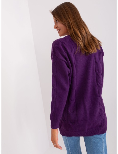 Sweter rozpinany z warkoczami
