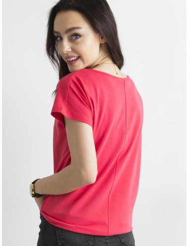T-shirt basic ciemnokoralowy