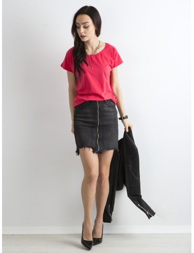 T-shirt basic ciemnokoralowy