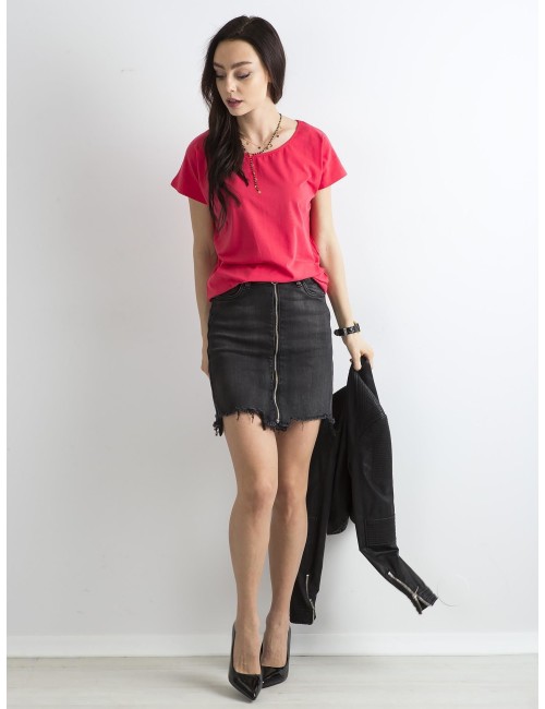 T-shirt basic ciemnokoralowy