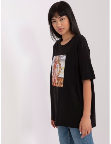 T-shirt z nadrukiem i aplikacją