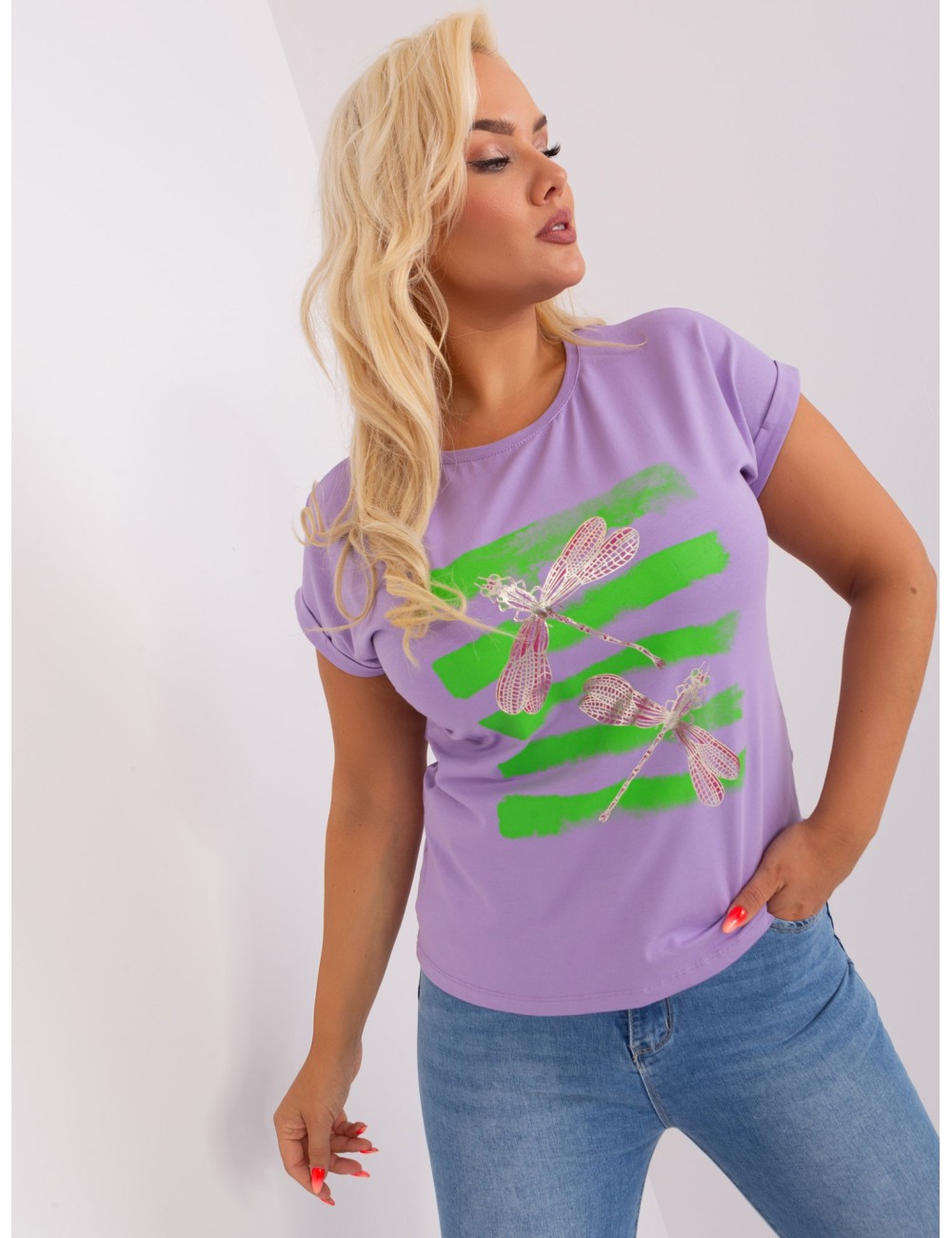 Bluzka plus size z nadrukiem
