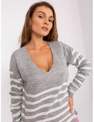 Damski sweter oversize w paski