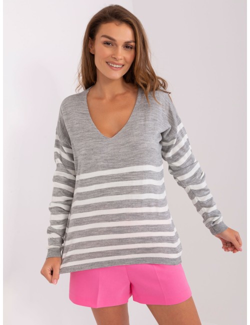 Damski sweter oversize w paski