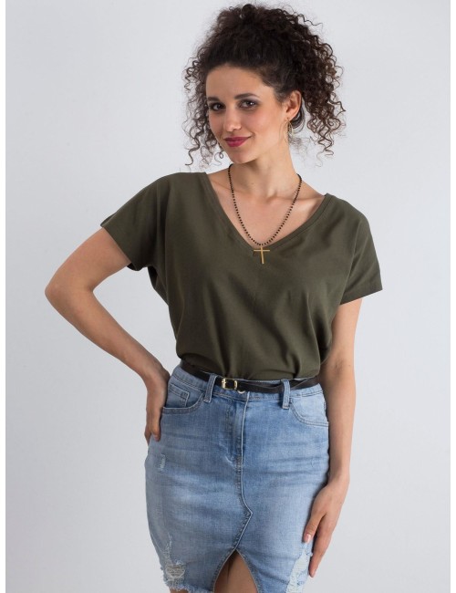 Bawełniany t-shirt V-neck