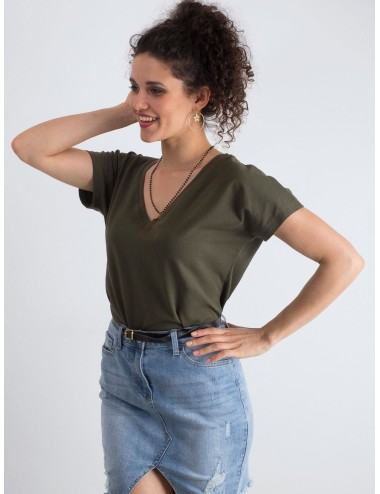 Bawełniany t-shirt V-neck