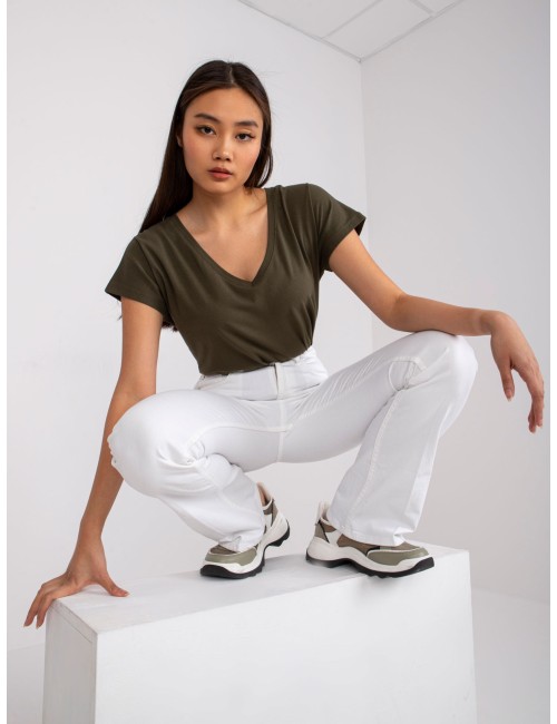 Bawełniany t-shirt V-neck