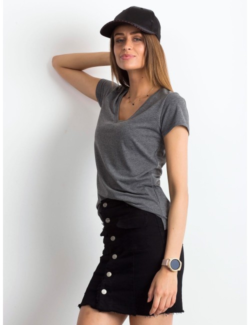 Melanżowy t-shirt w serek