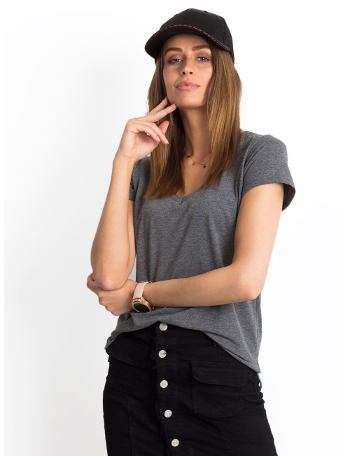 Melanżowy t-shirt w serek
