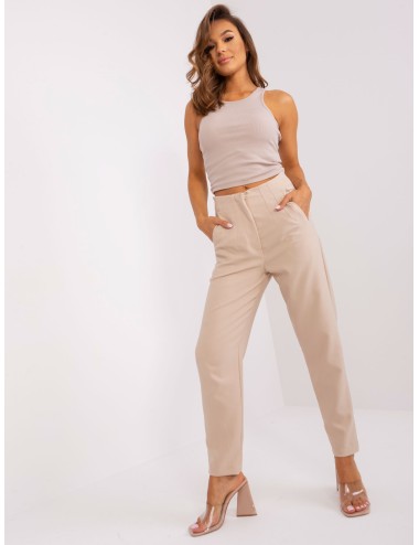 Brązowe proste spodnie eleganckie OCH BELLA