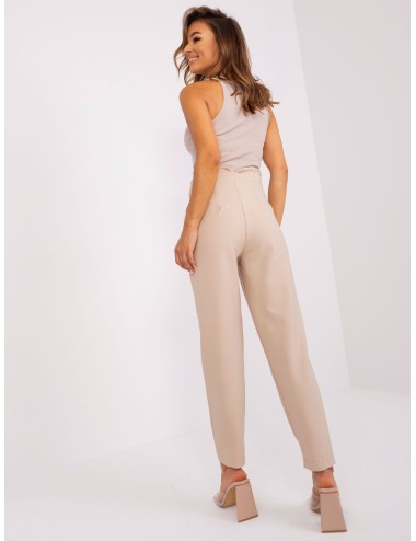 Brązowe proste spodnie eleganckie OCH BELLA