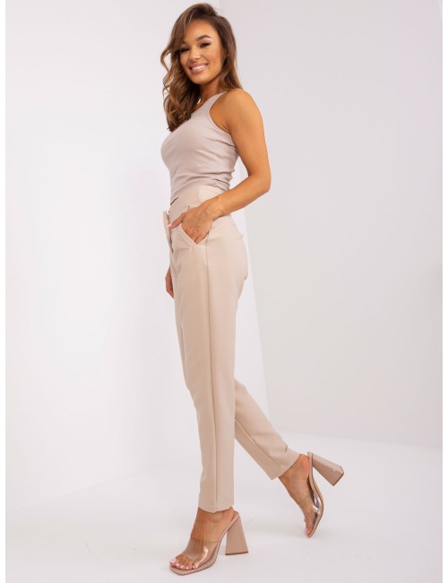 Brązowe proste spodnie eleganckie OCH BELLA