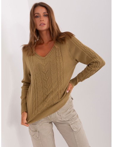 Sweter z warkoczami z bawełną