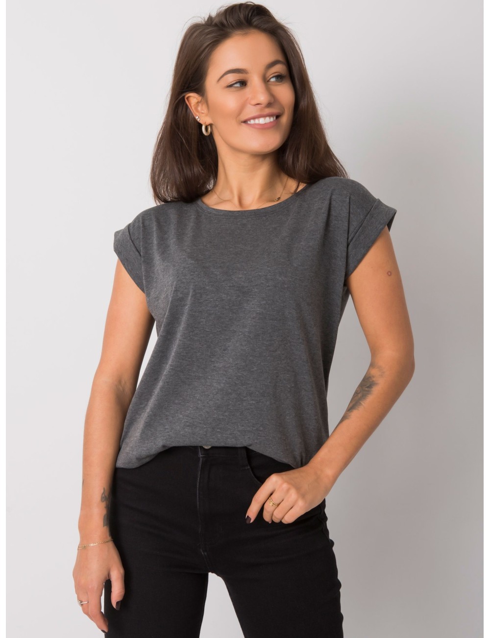 Melanżowy t-shirt damski