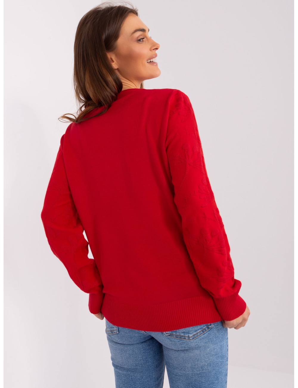 Damski sweter klasyczny ze ściągaczami