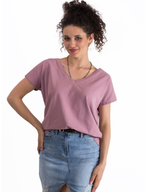 T-shirt-RV-TS-4832.19P-ciemny różowy