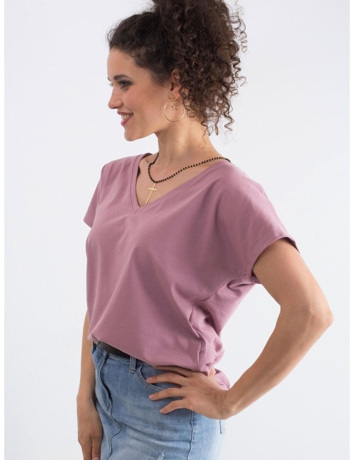 T-shirt-RV-TS-4832.19P-ciemny różowy