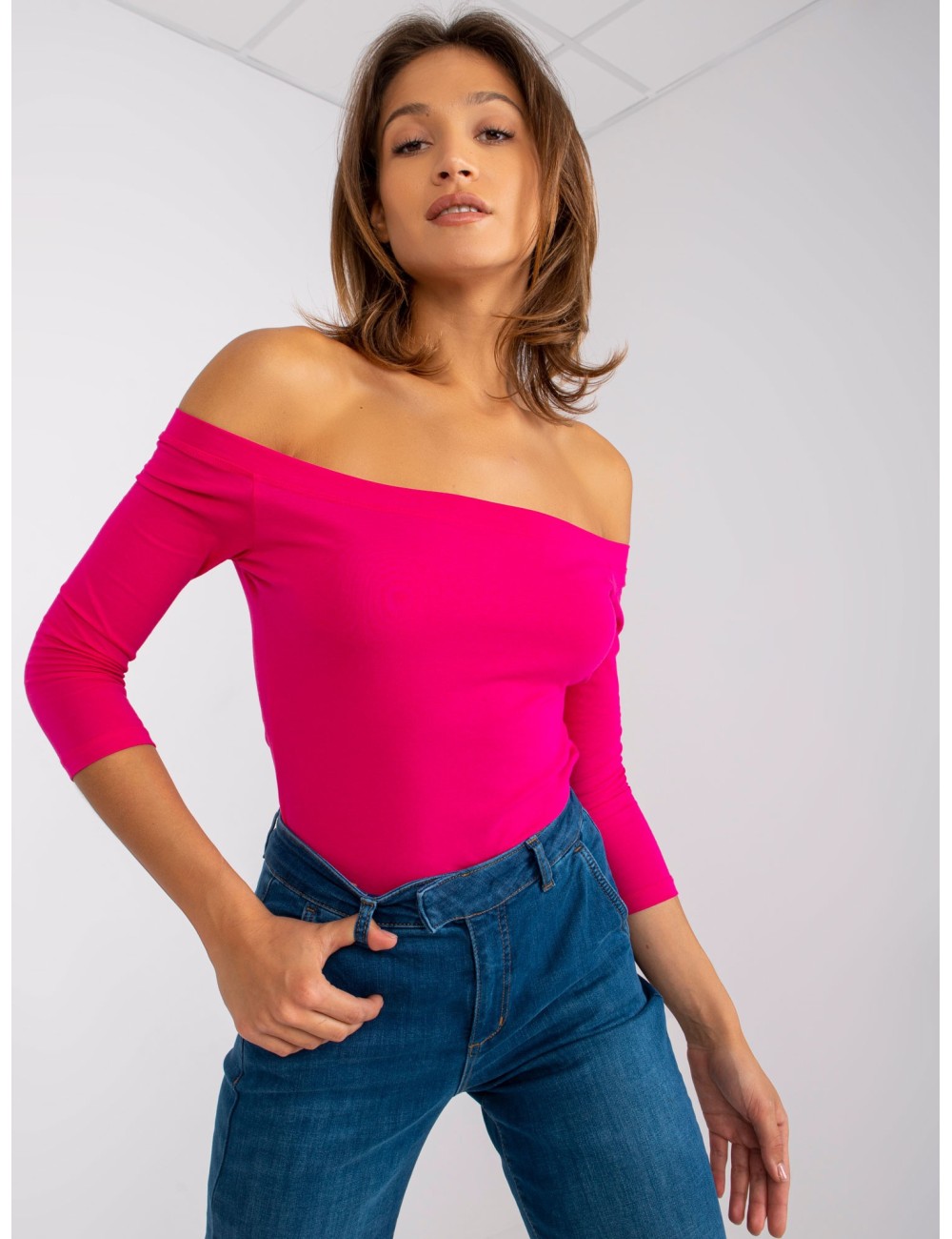Dopasowana bluzka hiszpanka BASIC FEEL GOOD