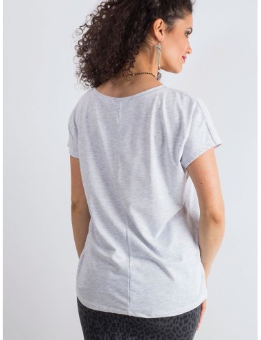 Melanżowy t-shirt V-neck