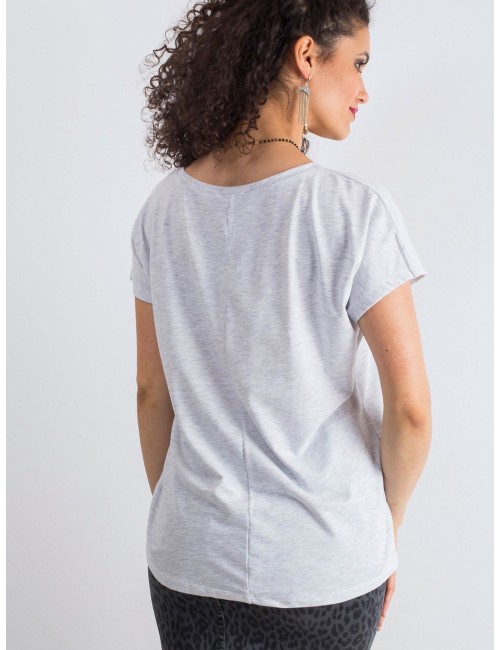 Melanżowy t-shirt V-neck