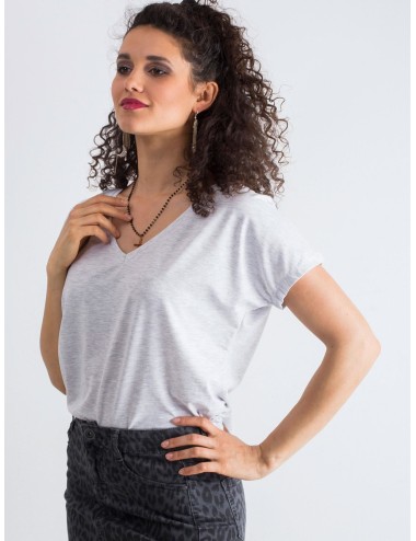 Melanżowy t-shirt V-neck