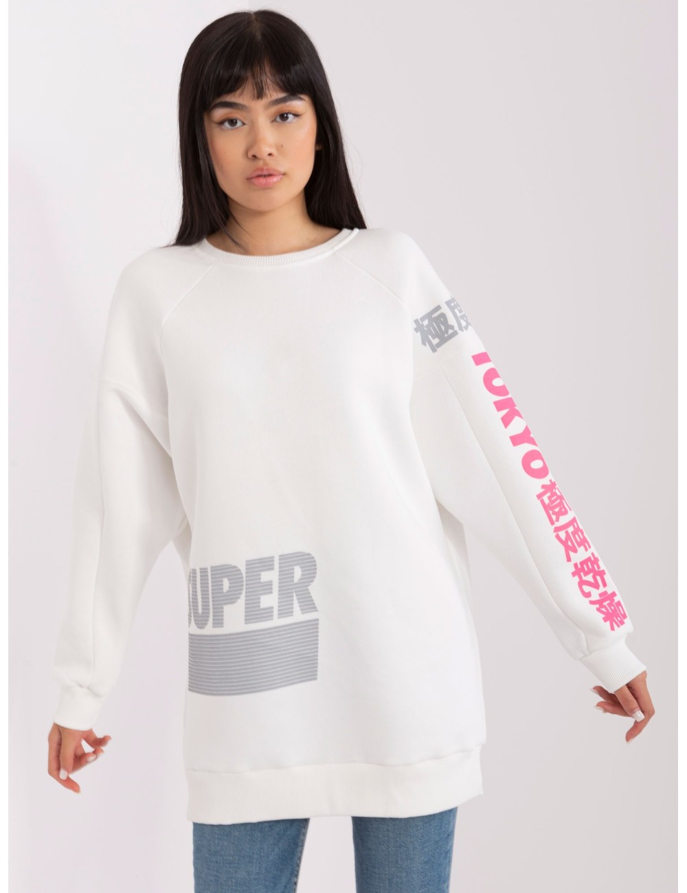 Damska bluza oversize z nadrukiem