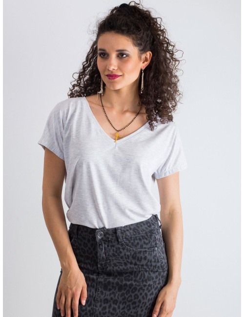 Melanżowy t-shirt V-neck