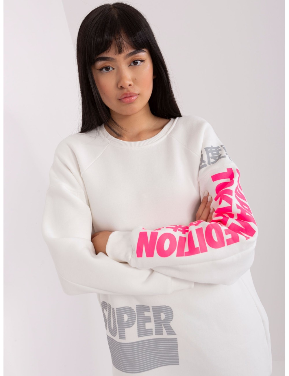 Damska bluza oversize z nadrukiem